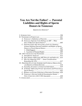 Parental Liabilities and Rights of Sperm Donors in Tennessee
