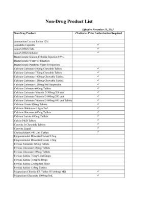 Copy of Non-Drug Product List Effective 11-15-13
