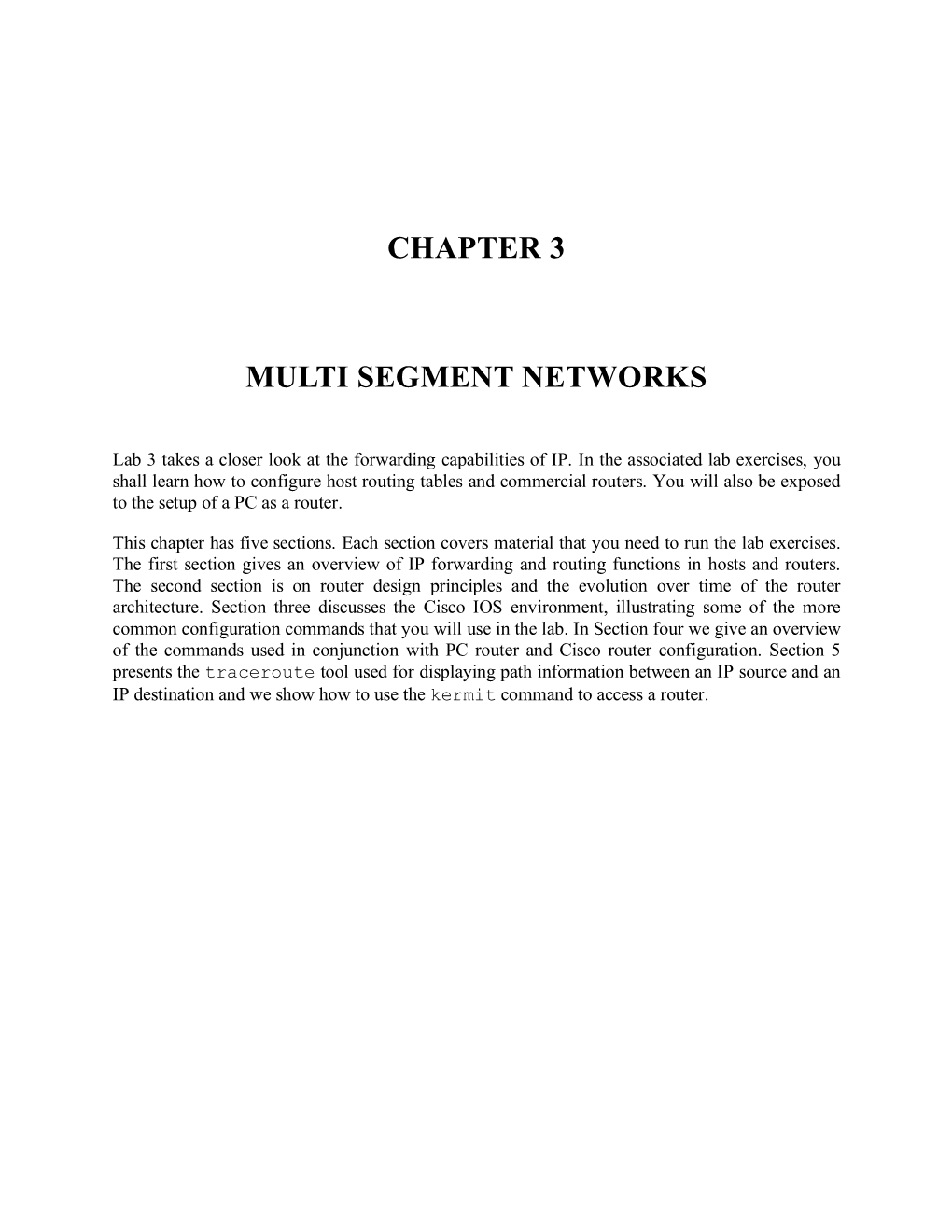 Chapter 3 Multi Segment Networks
