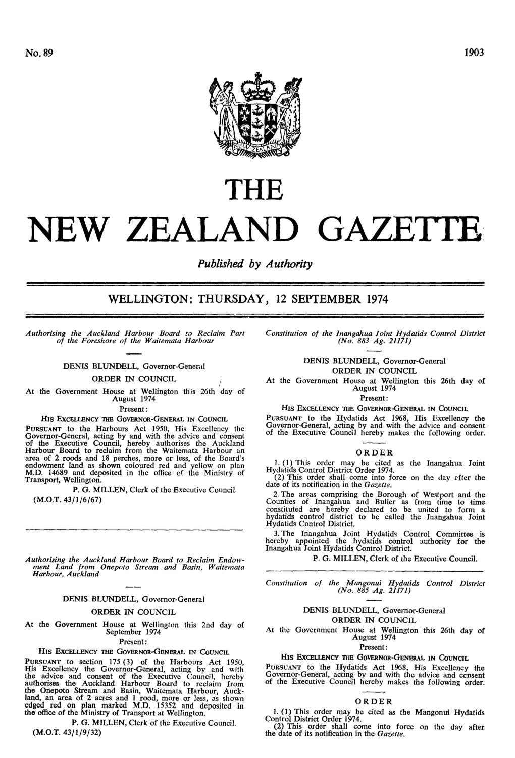 NEW ZEALAND GAZR'l*IE Published by Authority