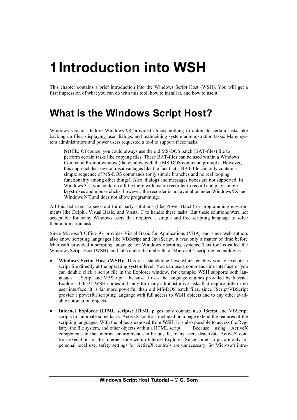 1 Introduction Into WSH