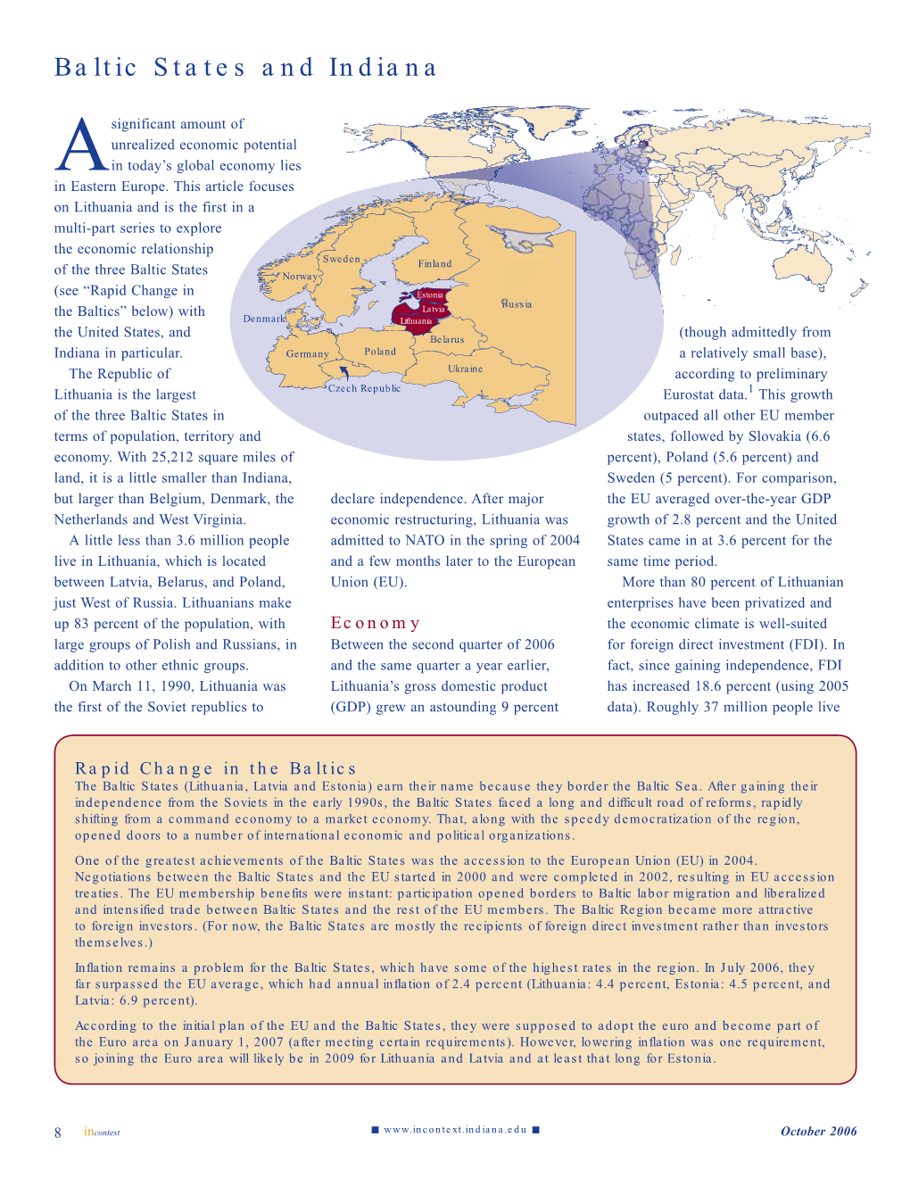 Baltic States and Indiana