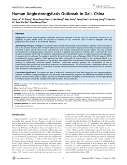 Human Angiostrongyliasis Outbreak in Dali, China