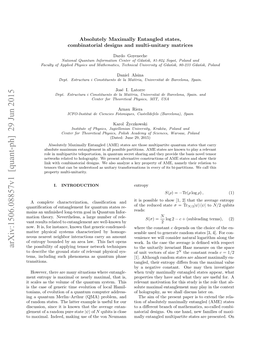 Arxiv:1506.08857V1 [Quant-Ph] 29 Jun 2015