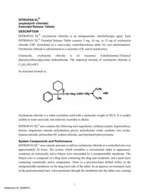 DITROPAN XL (Oxybutynin Chloride)