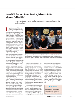 How Will Recent Abortion Legislation Affect Women's Health?