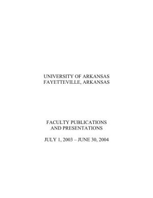 Publications and Presentations 2003-2004