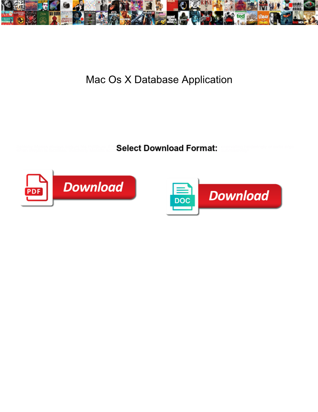 Mac Os X Database Application