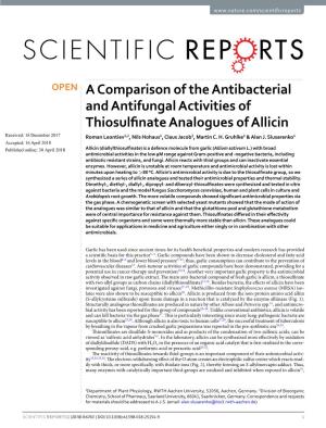 A Comparison of the Antibacterial and Antifungal Activities of Thiosulfinate