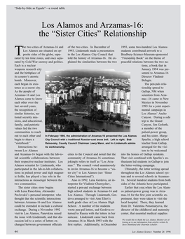 Los Alamos and Arzamas-16: the “Sister Cities” Relationship