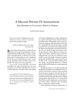 A Million Pounds of Sandalwood: the History of Cleopatra's Barge in Hawaii