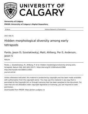 Hidden Morphological Diversity Among Early Tetrapods