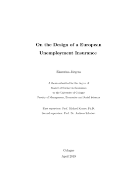 On the Design of a European Unemployment Insurance