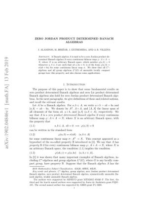 Arxiv:1902.04846V1 [Math.FA]