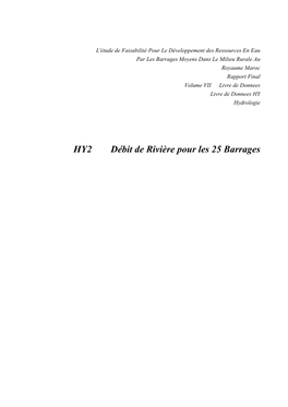HY2 Débit De Rivière Pour Les 25 Barrages