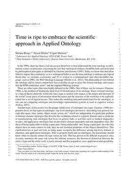 Time Is Ripe to Embrace the Scientific Approach in Applied Ontology