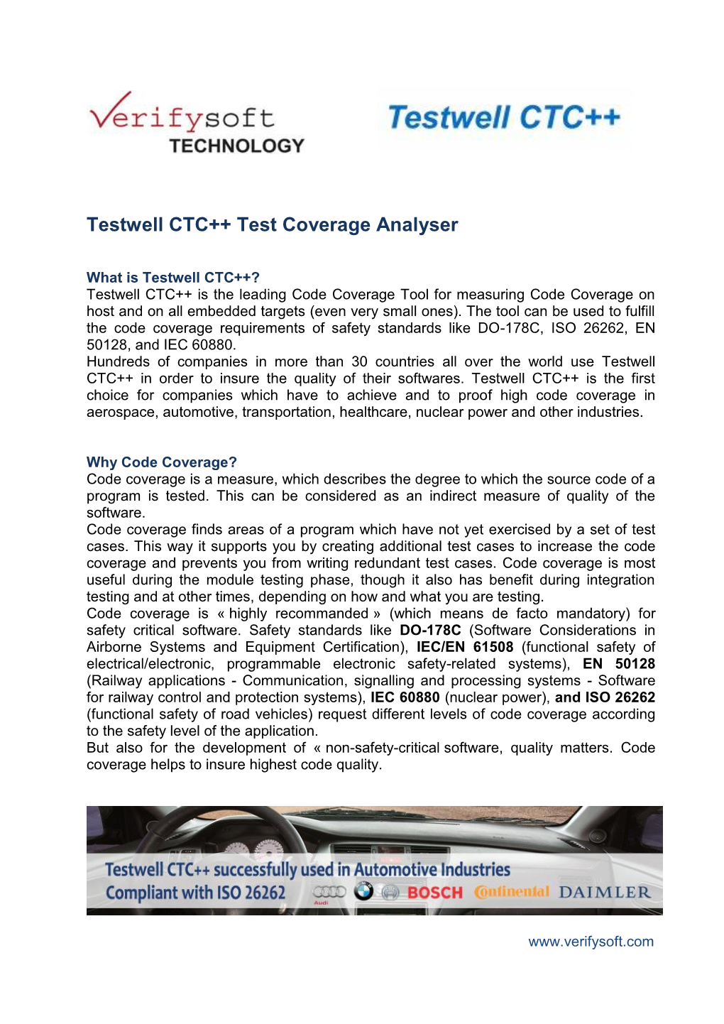 Testwell CTC++ Test Coverage Analyser