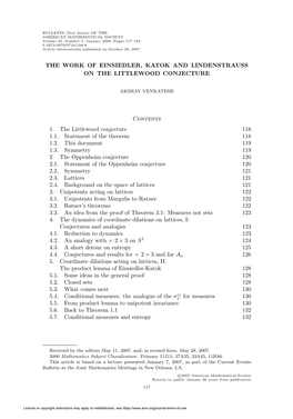 The Work of Einsiedler, Katok and Lindenstrauss on the Littlewood Conjecture