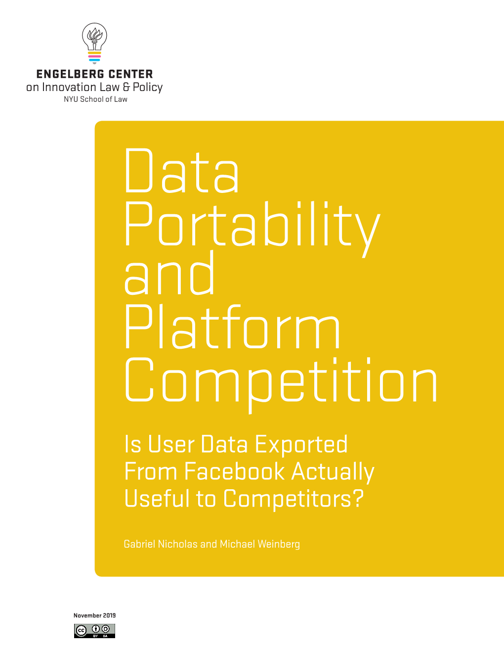 Data Portability and Platform Competition: Is User Data Exported from Facebook Actually Useful to Competitors?