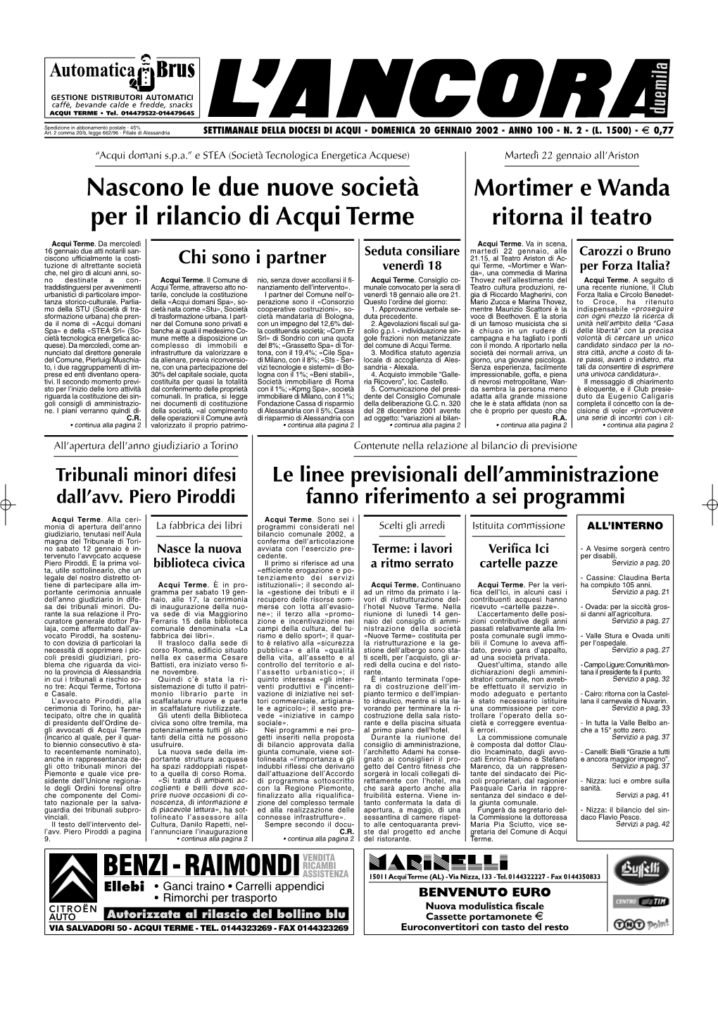 Nascono Le Due Nuove Società Per Il Rilancio Di Acqui Terme