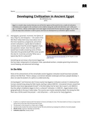 Developing Civilization in Ancient Egypt by Ushistory.Org 2016