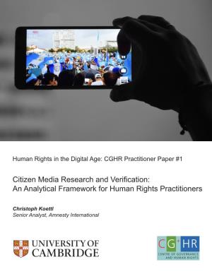 Citizen Media Research and Verification: an Analytical Framework for Human Rights Practitioners