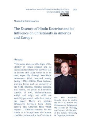The Essence of Hindu Doctrine and Its Influence on Christianity in America and Europe