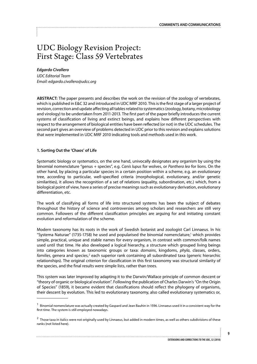 UDC Biology Revision Project: First Stage: Class 59 Vertebrates