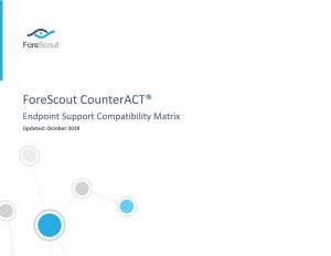 Forescout Counteract® Endpoint Support Compatibility Matrix Updated: October 2018