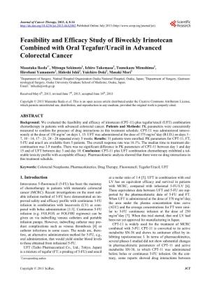 Feasibility and Efficacy Study of Biweekly Irinotecan Combined with Oral Tegafur/Uracil in Advanced Colorectal Cancer