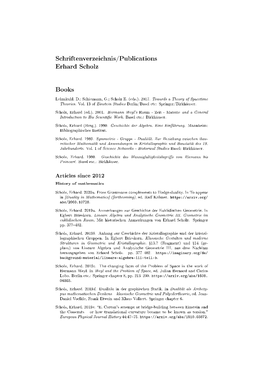 Schriftenverzeichnis/Publications Erhard Scholz Books