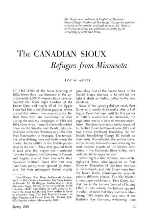 The Canadian Sioux, Refugees from Minnesota