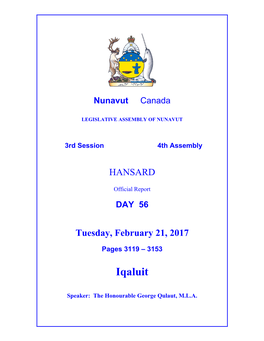 Nunavut Hansard 3119