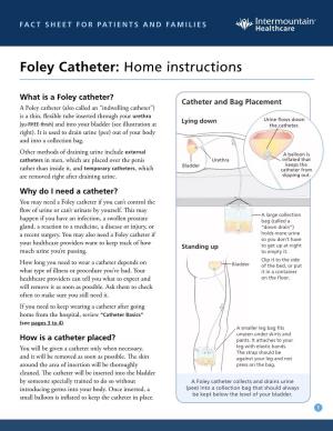 Foley Catheter: Home Instructions