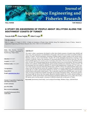 A Study on Awareness of People About Jellyfish Along the Southwest Coasts of Turkey