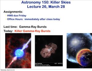 Gamma-Ray Bursts Today: Killer Gamma-Ray Bursts
