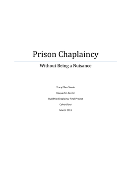 Prison Chaplaincy Without Being a Nuisance