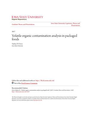 Volatile Organic Contamination Analysis in Packaged Foods Nathan W