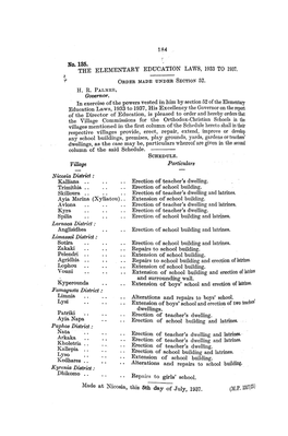 184 No. 135. the ELEMENTARY EDUCATION LAWS, 1933 to 1937