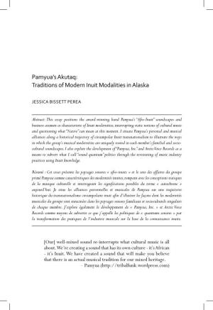 Pamyua's Akutaq: Traditions of Modern Inuit Modalities in Alaska