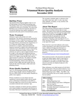 Triannual Water Quality Analysis November 2018