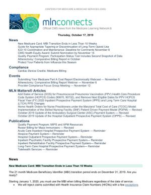 MLN Connects for Thursday, October 17, 2019