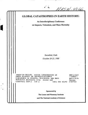 Global Catastrophes in Earth History