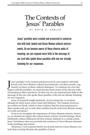The Contexts of Jesus' Parables