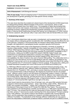 Impact Case Study (Ref3b) Page 1 Institution: University of Leicester