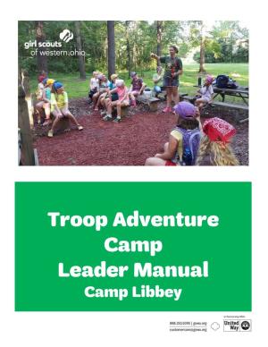 Troop Adventure Camp Leader Manual Camp Libbey