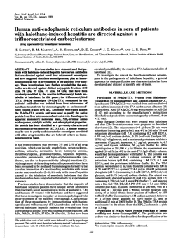 With Halothane-Induced Hepatitis Are Directed Against a Trifluoroacetylated Carboxylesterase (Drug Hypersensitivity/Neoantigens/Metabolism) H