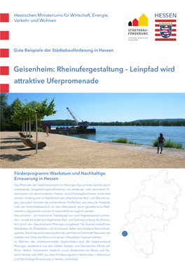 Geisenheim: Rheinufergestaltung – Leinpfad Wird Attraktive Uferpromenade