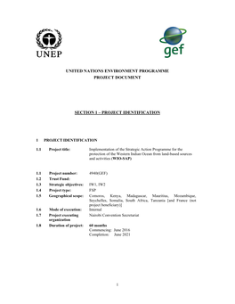 United Nations Environment Programme Project Document