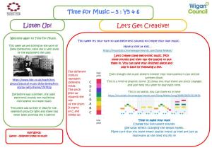 Let's Get Creative! Listen Up! Time for Music – 5 : Y5 & 6